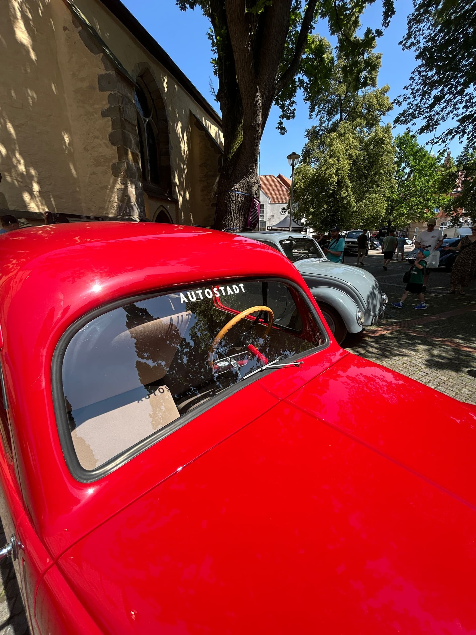 Vintage Volkswagens filling the streets of Hessisch Oldendorf.